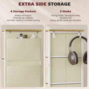 Chest of 8 Fabric Drawers With Metal Frame for Bedroom or Closet Storage Beige