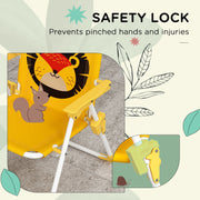 Yellow Kids Garden Picnic Table Set With Lion Design Foldable Chairs And Parasol