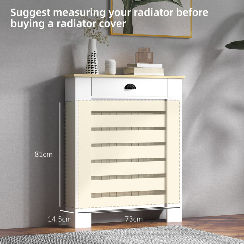 Radiator Cover with Storage Drawer Ideal for Living Room or Hallway 95.5 x 78 cm, White