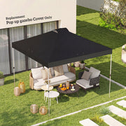 Gazebo Roof Replacement Waterproof UV Protection for 3 x 3 m Frames Black Outsunny
