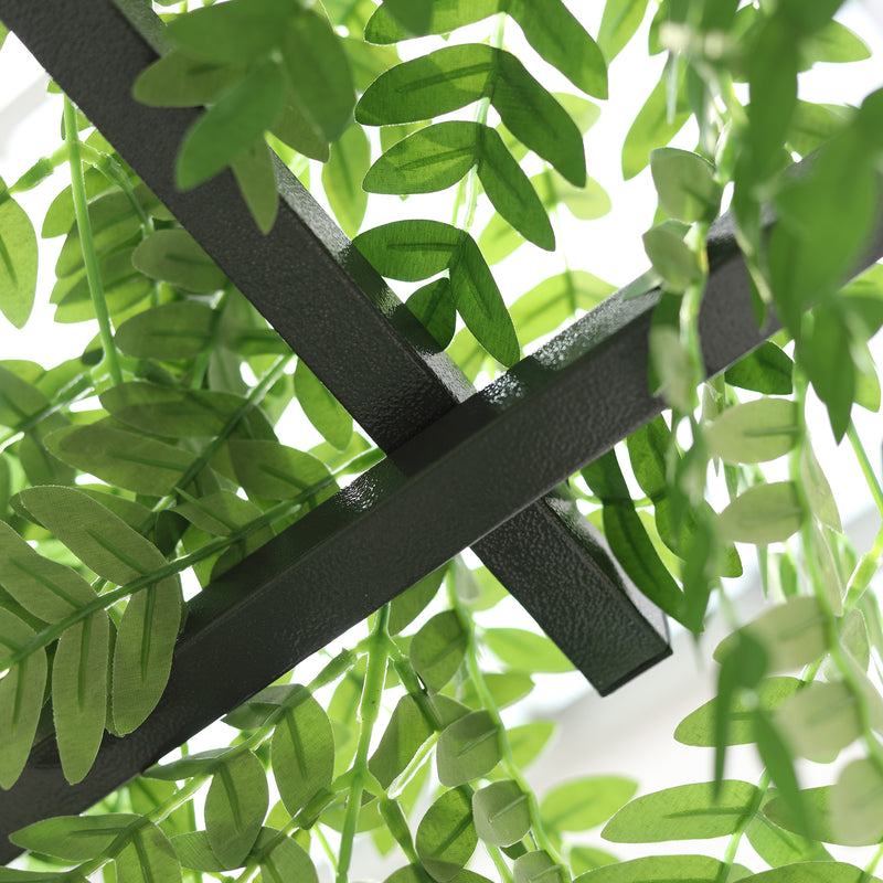 Metal Garden Arch with Trellis Sides for Climbing Plants and Outdoor Decor Dark Grey Outsunny