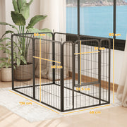 6 Panel Heavy Duty Dog Playpen with Secure Door for Indoor and Outdoor Use 60cm High by PawHut