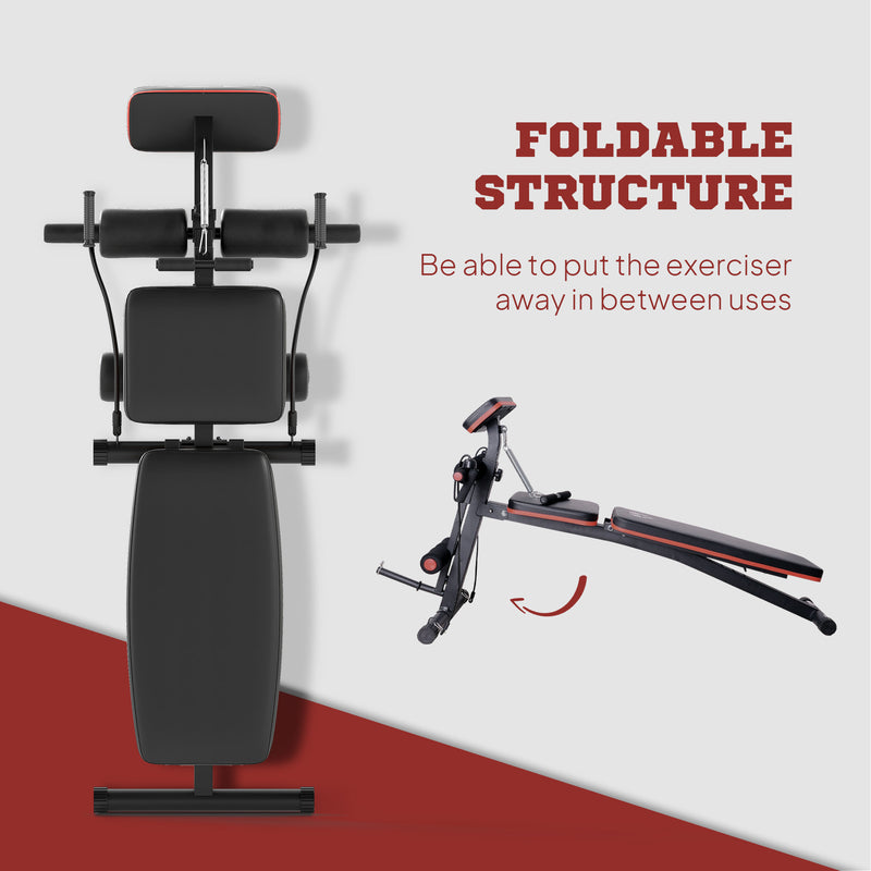 Foldable Adjustable Weight Bench for Strength Training and Sit Ups with Incline Red
