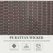 Brown Folding Rattan Chair with Armrests and High Back for Garden Camping and Balcony by Outsunny