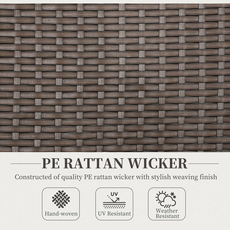 Brown Folding Rattan Chair with Armrests and High Back for Garden Camping and Balcony by Outsunny