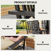 Set of 4 Black Metal Garden Chairs with Stackable Design for Outdoor Dining