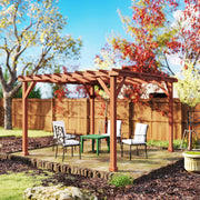 Wooden Garden Pergola Kit Trellis for Climbing Plants and Vines 3.3 x 3.3m by Outsunny