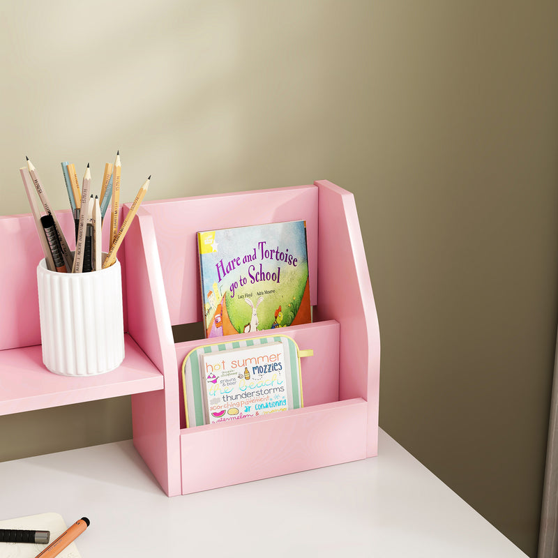 Kids Desk and Chair Set with Storage for Homework and Art Ages 5 to 8, Pink