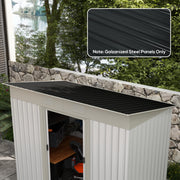Set of 12 Corrugated Steel Roof Panels for Sheds and Garages Durable Design Dark Grey AOSOM