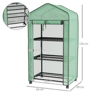 3 Tier Compact Garden Greenhouse for Plants and Seedlings in Green by Outsunny