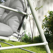 Light Grey Garden Chair Cushion Set with Ties and Pillows (Cushions Only)