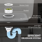 Outdoor Stainless Steel Freestanding Kitchen Sink with Storage and Mixer Tap by HOMCOM AOSOM