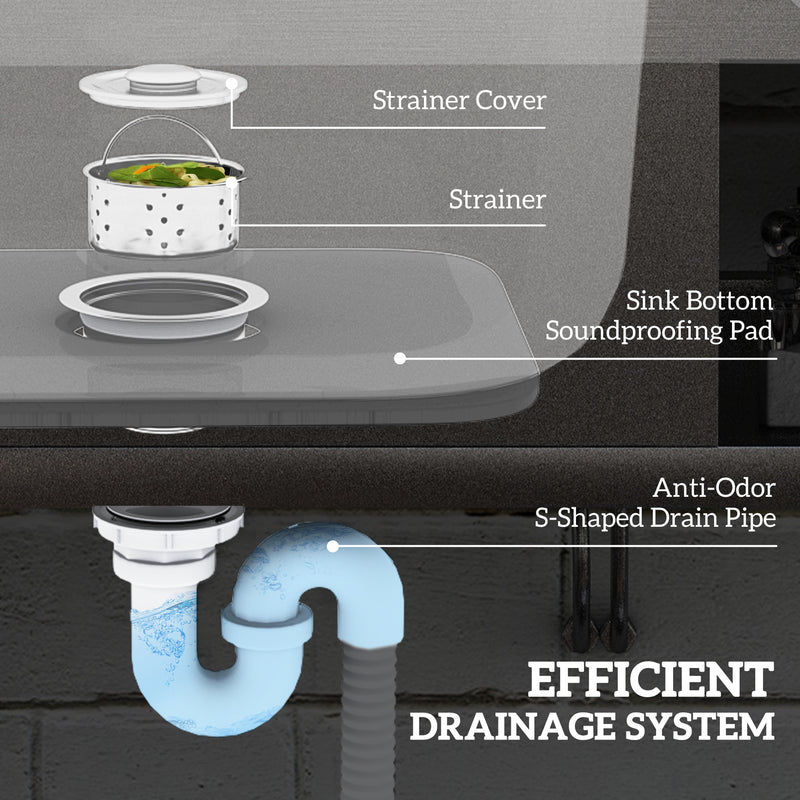 Outdoor Stainless Steel Freestanding Kitchen Sink with Storage and Mixer Tap by HOMCOM AOSOM