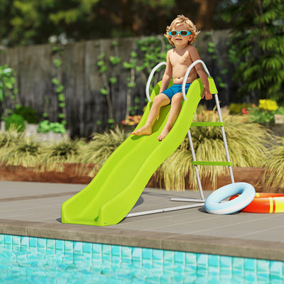 Freestanding Kids Slide with Climbing Ladder for Ages 3-8 Green by AIYAPLAY AOSOM