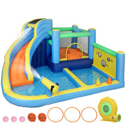 Children’s Inflatable Bouncy Castle With Slide and Water Play for Garden or Indoors Multicolour AOSOM
