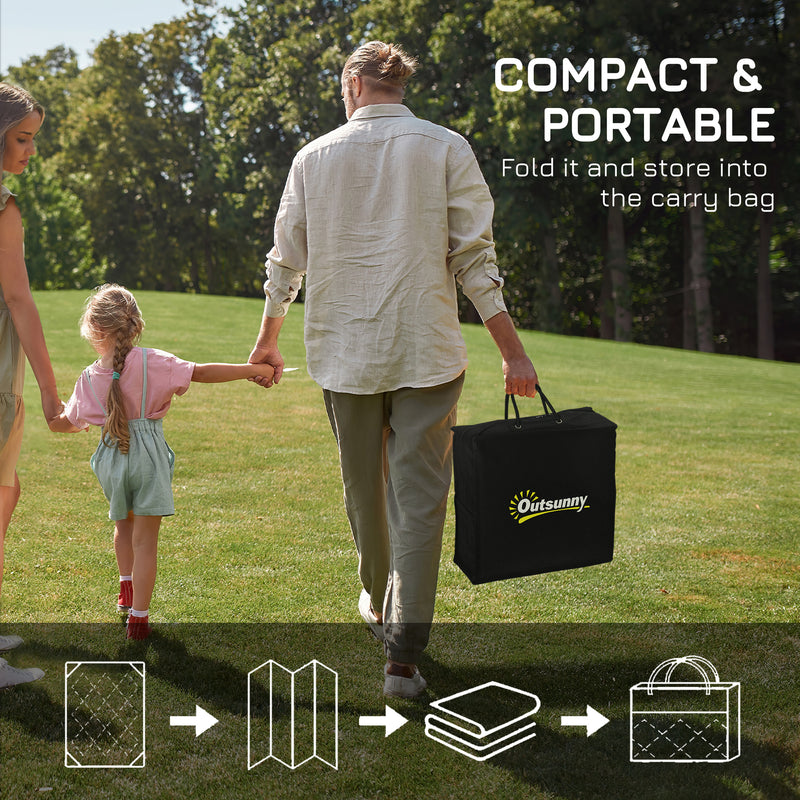 Grey and White Reversible Outdoor RV Rug with Carry Bag for Camping 182 x 274cm