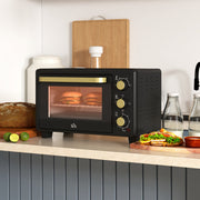 16L Mini Countertop Oven 1400W Ideal for Small Kitchens and Quick Meals Black