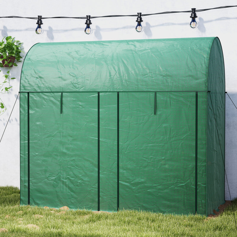 Walk In Garden Greenhouse With Zipped Door For Growing Plants And Herbs Green AOSOM