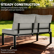 Modular Garden Sofa Set with Cushions and Side Tables for Flexible Outdoor Seating Black Light Grey Outsunny