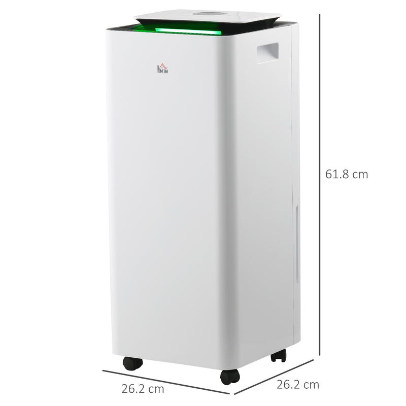 Portable 16L Dehumidifier with Air Purifier and Timer for Home Laundry Use, White