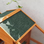 Large Wooden Chicken Coop with Nesting Box Run and Slide Out Tray for Outdoor Use, Grey