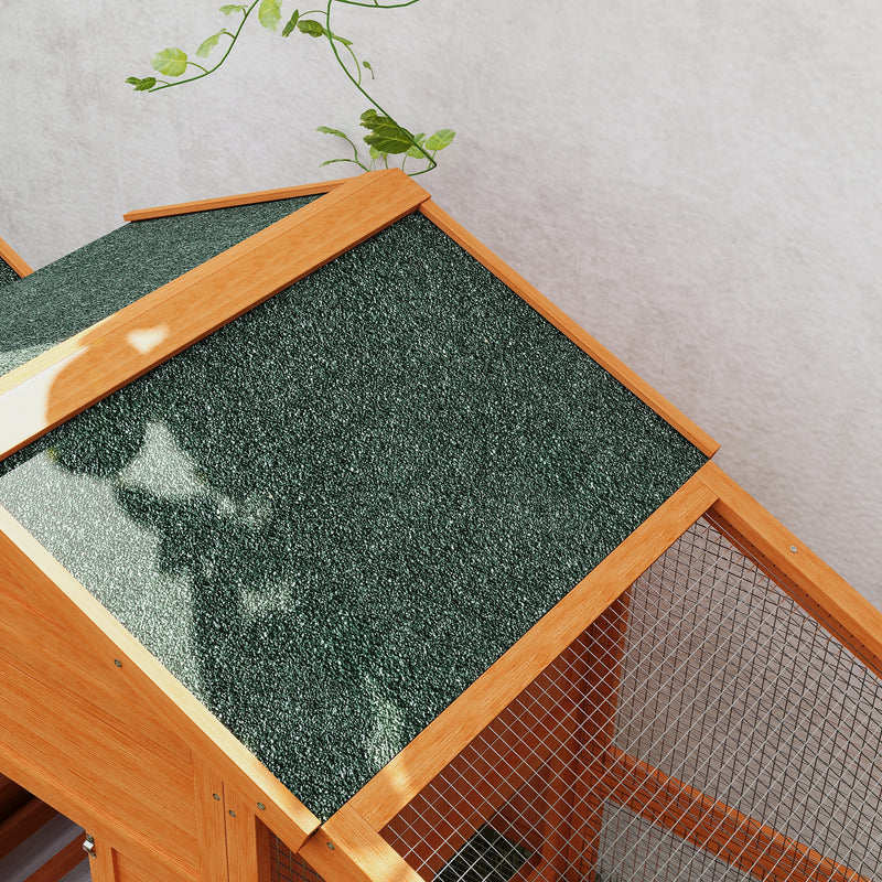 Large Wooden Chicken Coop with Nesting Box Run and Slide Out Tray for Outdoor Use, Grey