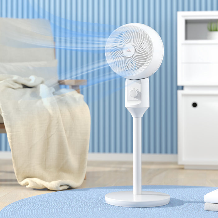 White 9 Inch Air Circulator Pedestal Fan 3 Speed 70 Degree Oscillating by HOMCOM