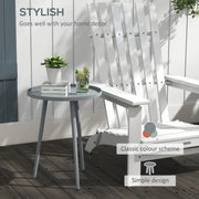 Outsunny Round Garden Coffee Table, Outdoor Side Table with Rounded Steel Edge, Ø40 x 50H cm, Grey AOSOM