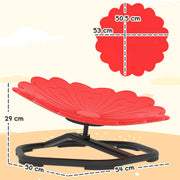 Flower Shaped Sensory Spinning Chair with Non Slip Base for Balance and Coordination Red AOSOM