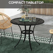 Round Aluminium Garden Table with Parasol Hole Seats 4 Ideal for Patios and Outdoor Dining