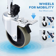 Rolling Shower Commode Chair with Wheels Padded Seat and Backrest for Seniors and Disabled by HOMCOM AOSOM