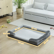 Elevated Dog Sofa Bed With Removable Washable Cover For All Breeds Grey AOSOM