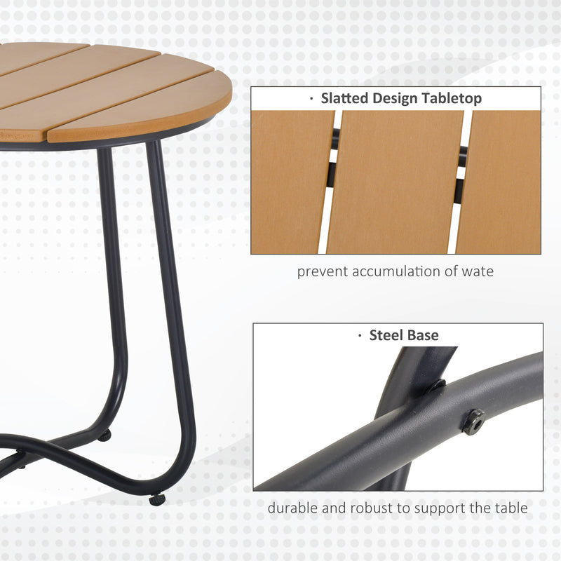 Outdoor dining table with weather-resistant surface for garden use grey AOSOM
