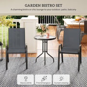 Three Piece Grey Outdoor Garden Furniture Set for Patio and Decking by Outsunny