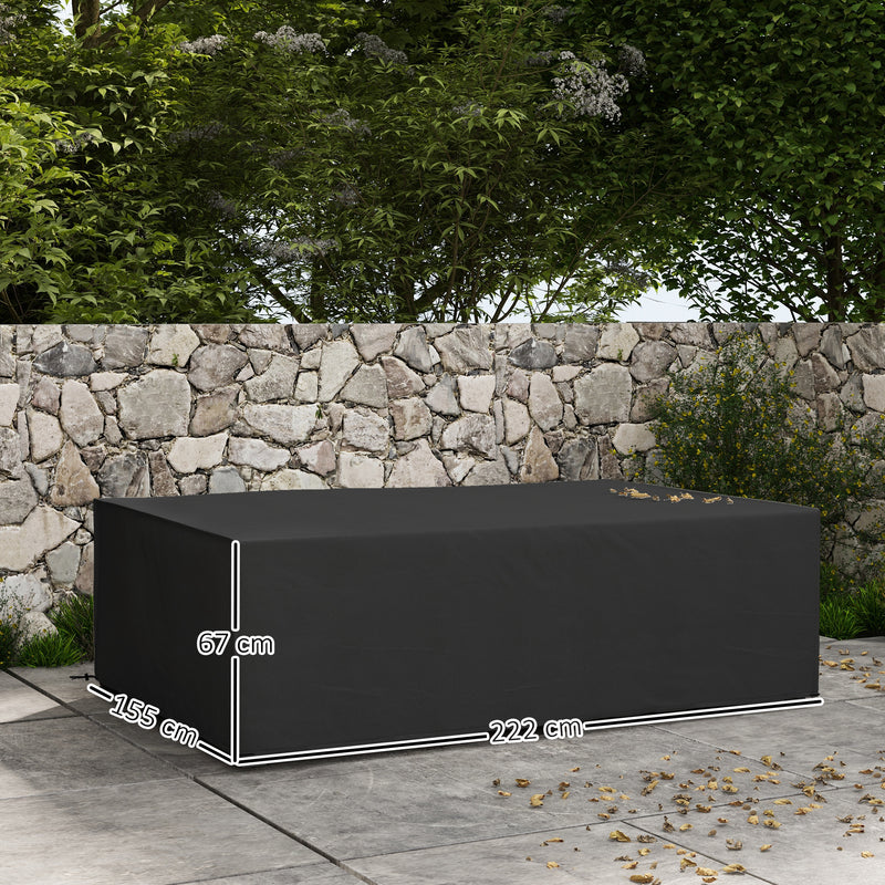 Waterproof Black Furniture Cover 155 x 222cm for Outdoor Protection by Outsunny