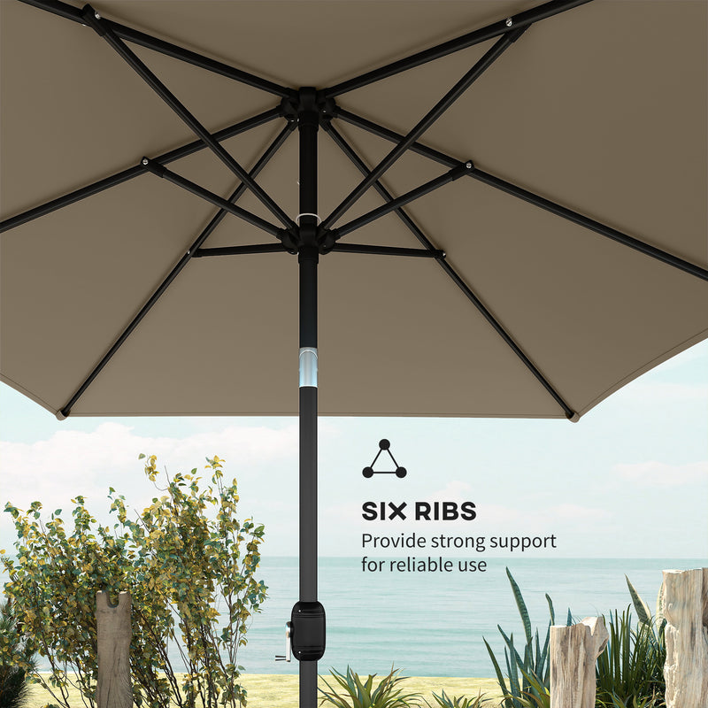 3x2m Garden Parasol with Adjustable Tilt for Easy Sun Protection on Patios and Lawns Outsunny