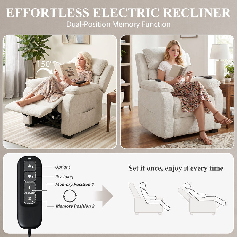 Electric Recliner Armchair with Massage and USB Charging for Relaxation at Home