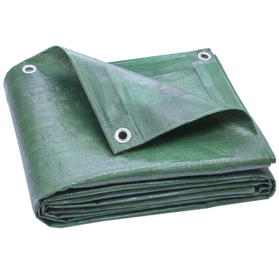 Waterproof Tarpaulin Cover for Outdoor Furniture and Cars Large 6 x 4 m Green AOSOM