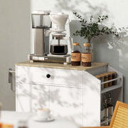 Rolling Kitchen Island with Drawer and Towel Rail for Extra Storage Space, White 82x38x86.5cm