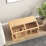 Wooden Hamster Cage for Gerbils and Mice with Suspension Bridge and Openable Top by PawHut