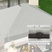 Gazebo Roof Replacement Waterproof Canopy for 3 x 3 m Frames UV Protection White Outsunny