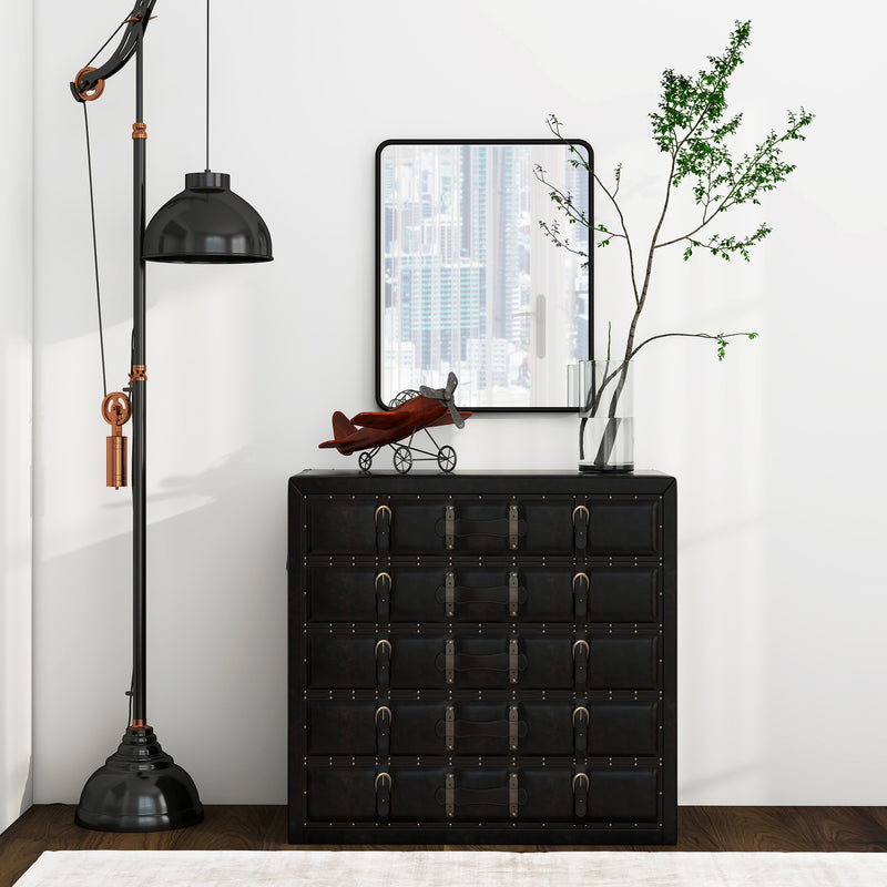 Rectangular Wall Mirror With HD Glass For Hallway Or Bedroom Decoration Black