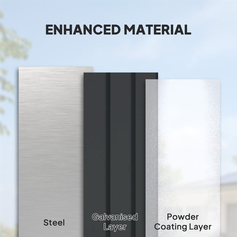 400L Galvanised Steel Garden Storage Box Weather Resistant by Outsunny