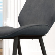 Set of 2 Velvet Dining Chairs with Sturdy Metal Legs for Dining or Living Room Grey
