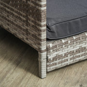 Dark Grey Wicker Dog House Rattan Pet Bed With Removable Cushion and Canopy by PawHut
