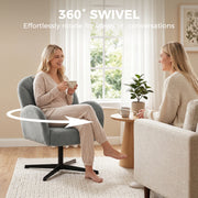 Accent Chair with Swivel Base for Relaxing in Bedroom or Reading Corner Grey Homcom
