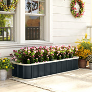 Raised Garden Bed for Easy and Safe Home Planting with Tool-Free Assembly, Dark Grey Outsunny