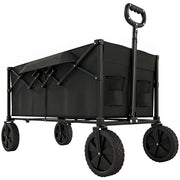 Festival Trolley for Camping and Outdoor Events with Folding Frame and Cup Holders Black Outsunny