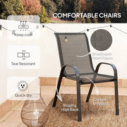 Three Piece Outdoor Garden Furniture Set in Black by Outsunny