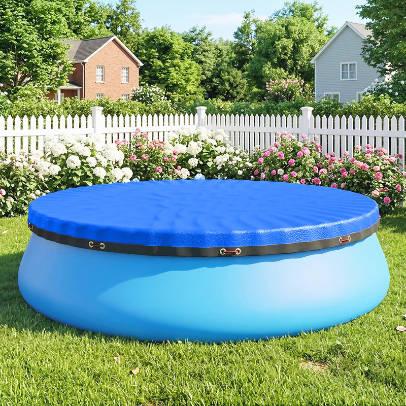 Round Pool Cover for 270–280 cm Above Ground Pools Keeps Water Clean Blue AOSOM